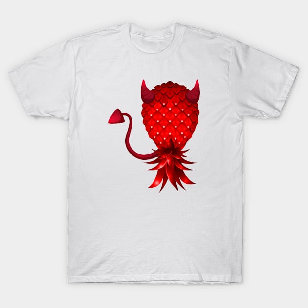 Swinger Upside Down Bad Pineapple Devil Horn T-Shirt by LemoBoy